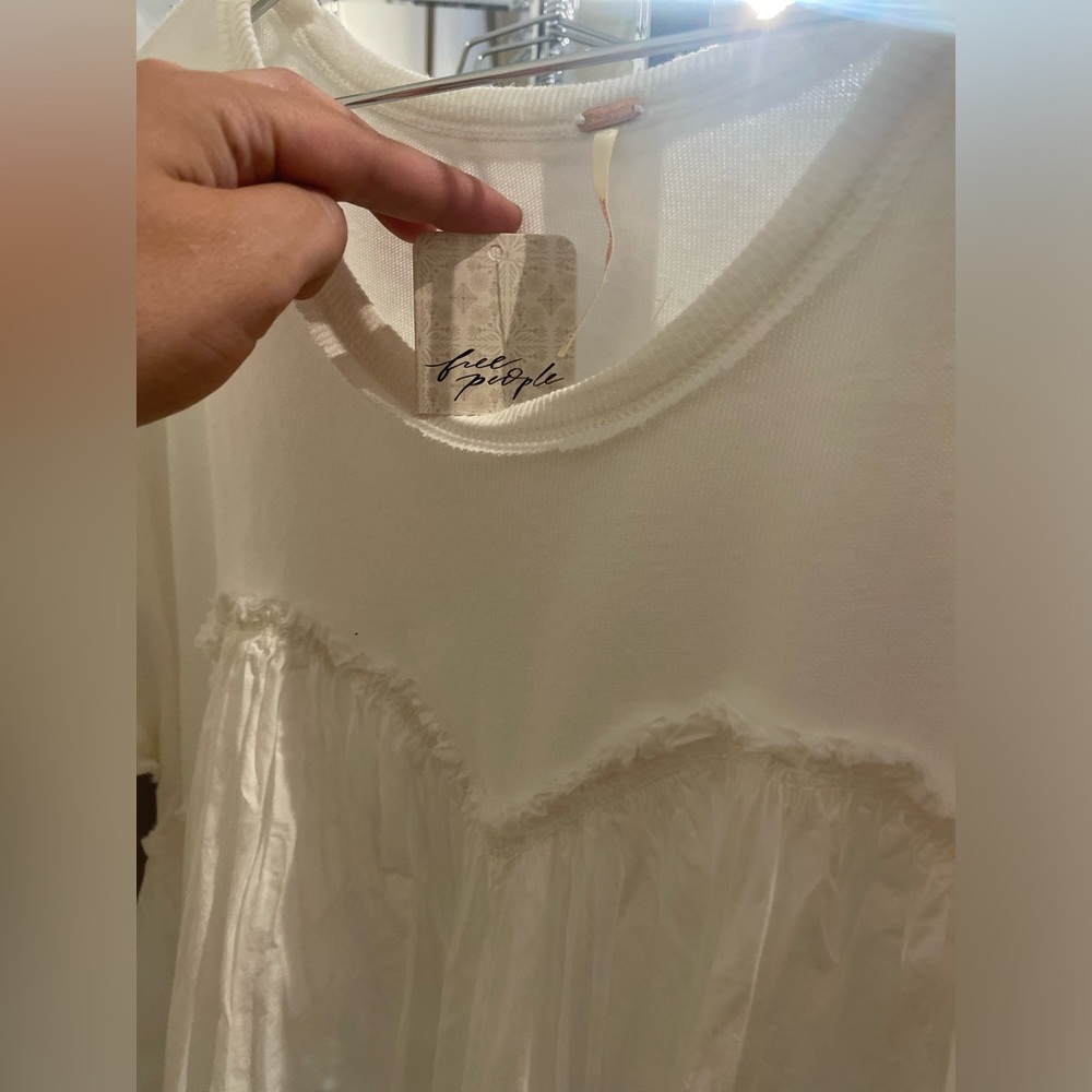 Brand new white free people long shirt ,